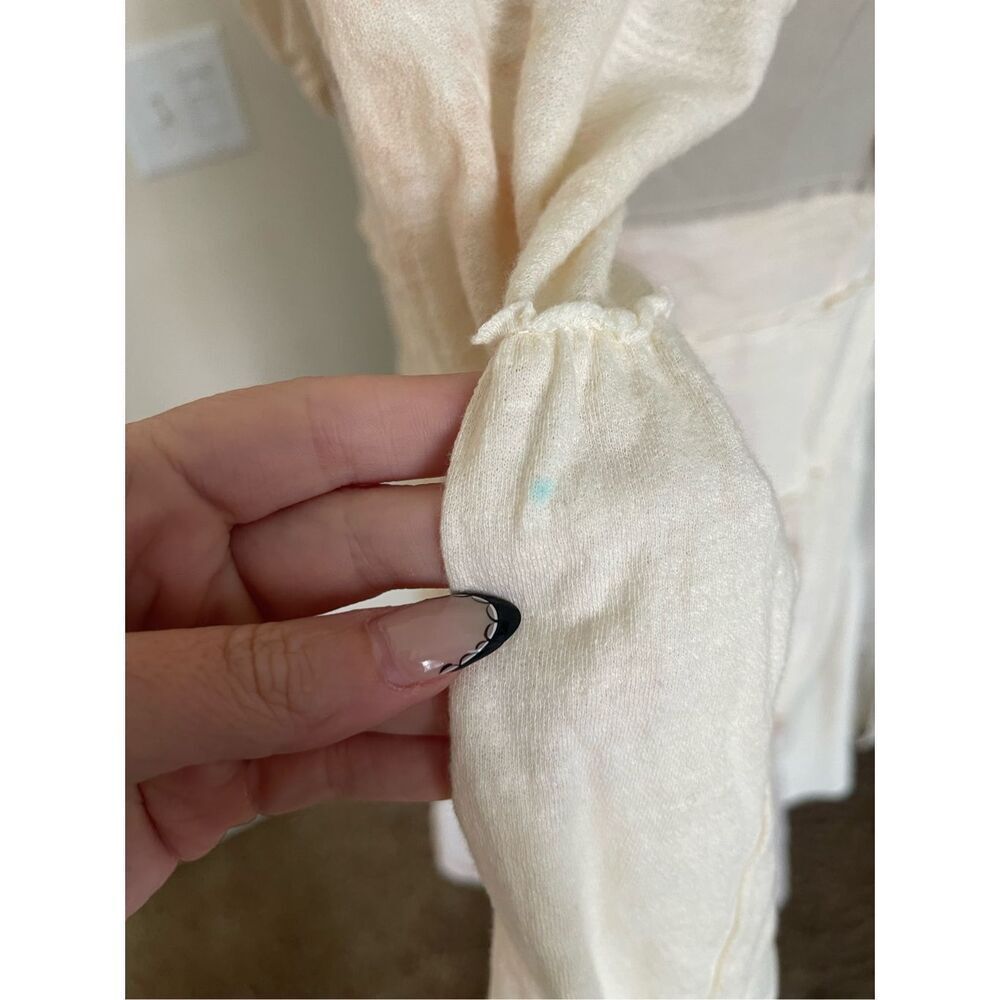 Free People Patchwork Button Down Hoodie Top Size… - image 7